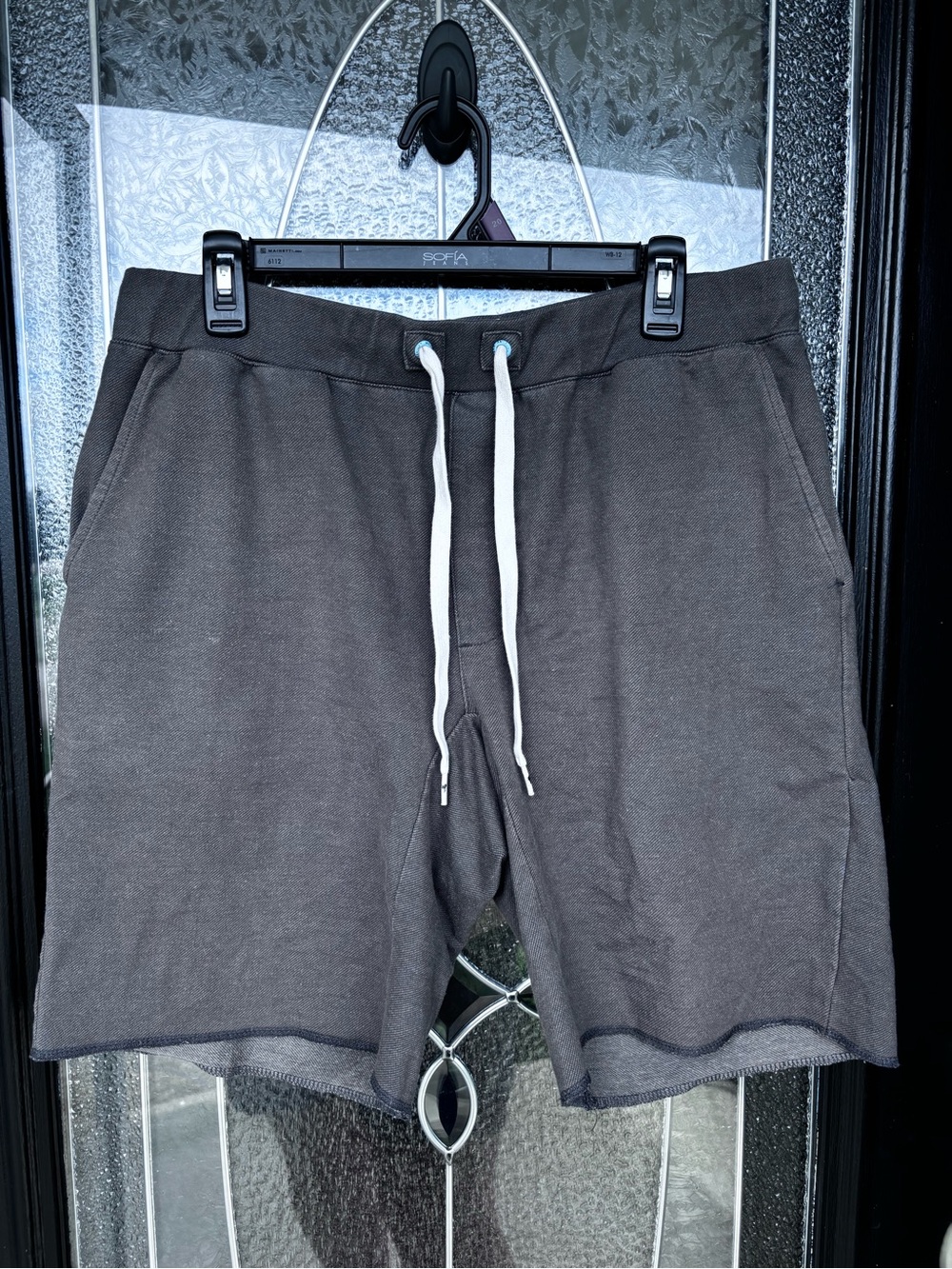 Modern Amusement Men's Charcoal Drawstring Athletic Shorts - White Drawcord